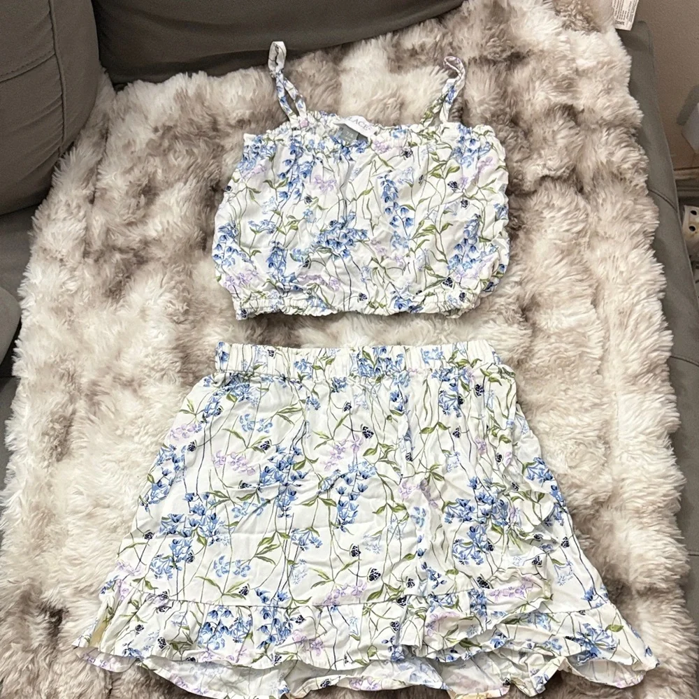 The Children's Place Floral Dress - Blue and White